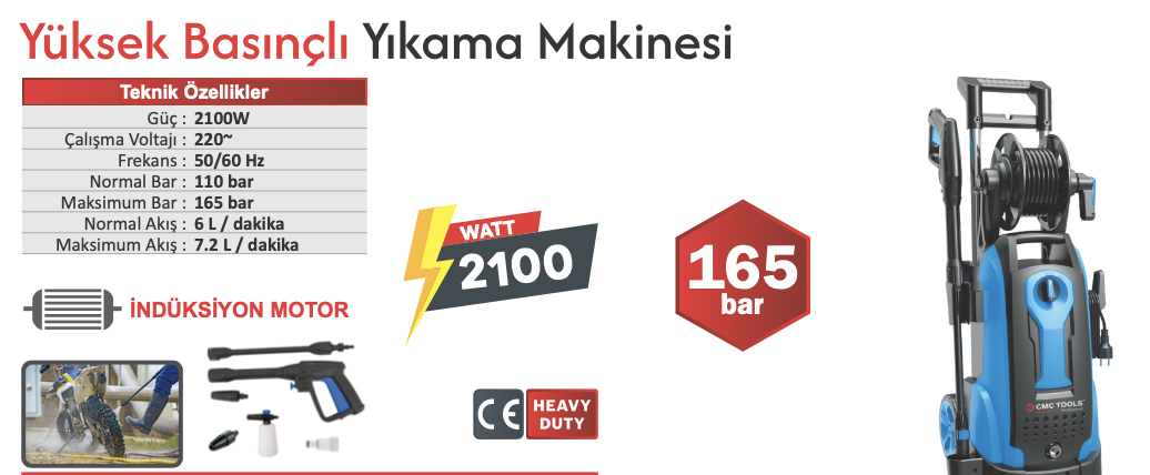 CMC 165 BAR YÜKSEK BASINÇLI YIKAMA