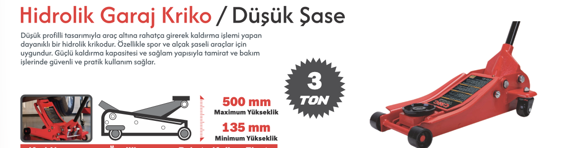 CMC DÜŞÜK ZEMİN 3 TON ZEMİN KRİKO